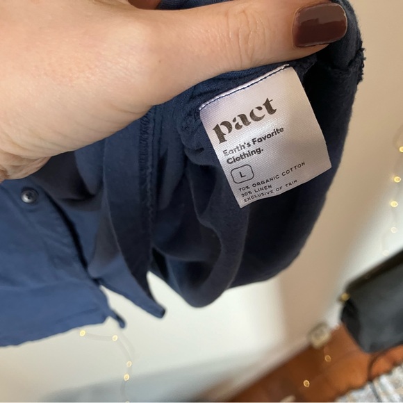 Pact French Navy The Portside Button-Front Dress | L - Picture 7 of 7